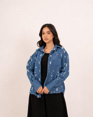 Women denim damaged shirt