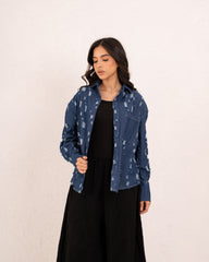 Women denim damaged shirt