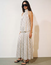 Women's "Retro Chic" Polka Dot Maxi Skirt