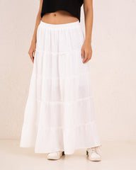 Women maxi layers skirt