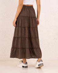 Women maxi layers skirt