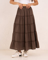 Women maxi layers skirt