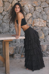Women polka ruffle skirt