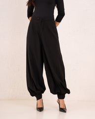 Women pleats cuffed pants