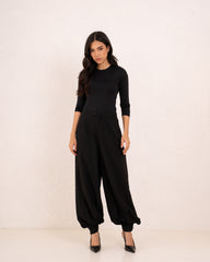 Women pleats cuffed pants
