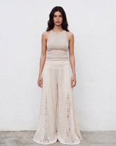 Women Linen & Lace detail pants