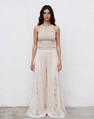 Women Linen & Lace detail pants