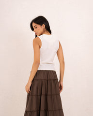 Women gold button textured