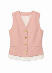 Women vest with lace trims