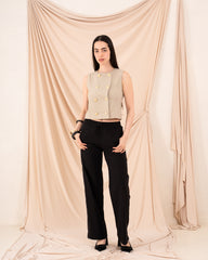 Women Sleeveless Linen Vest