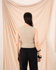 Women Sleeveless Linen Vest