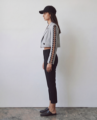 Women cropped blazer hoop
