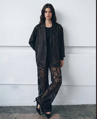 Women jacquard satin blazer