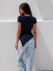 Women asymmetric top with