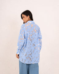 Women striped lace details