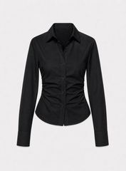Woman Essential Long-Sleeve Plain Shirt