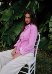 Women’s "Riviera Shimmer" Striped Tie-Front Shirt