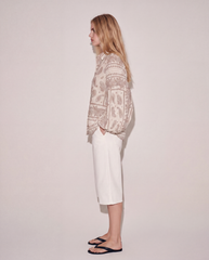 Women paisley print puff