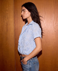 Women puff textured blouse