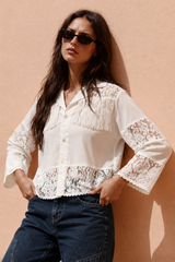 Women lace and fringes shirt