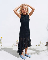 Girl maxi high low lace dress