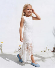 Girl maxi high low lace dress