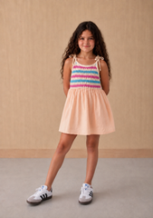 Girl contrast crochet dress