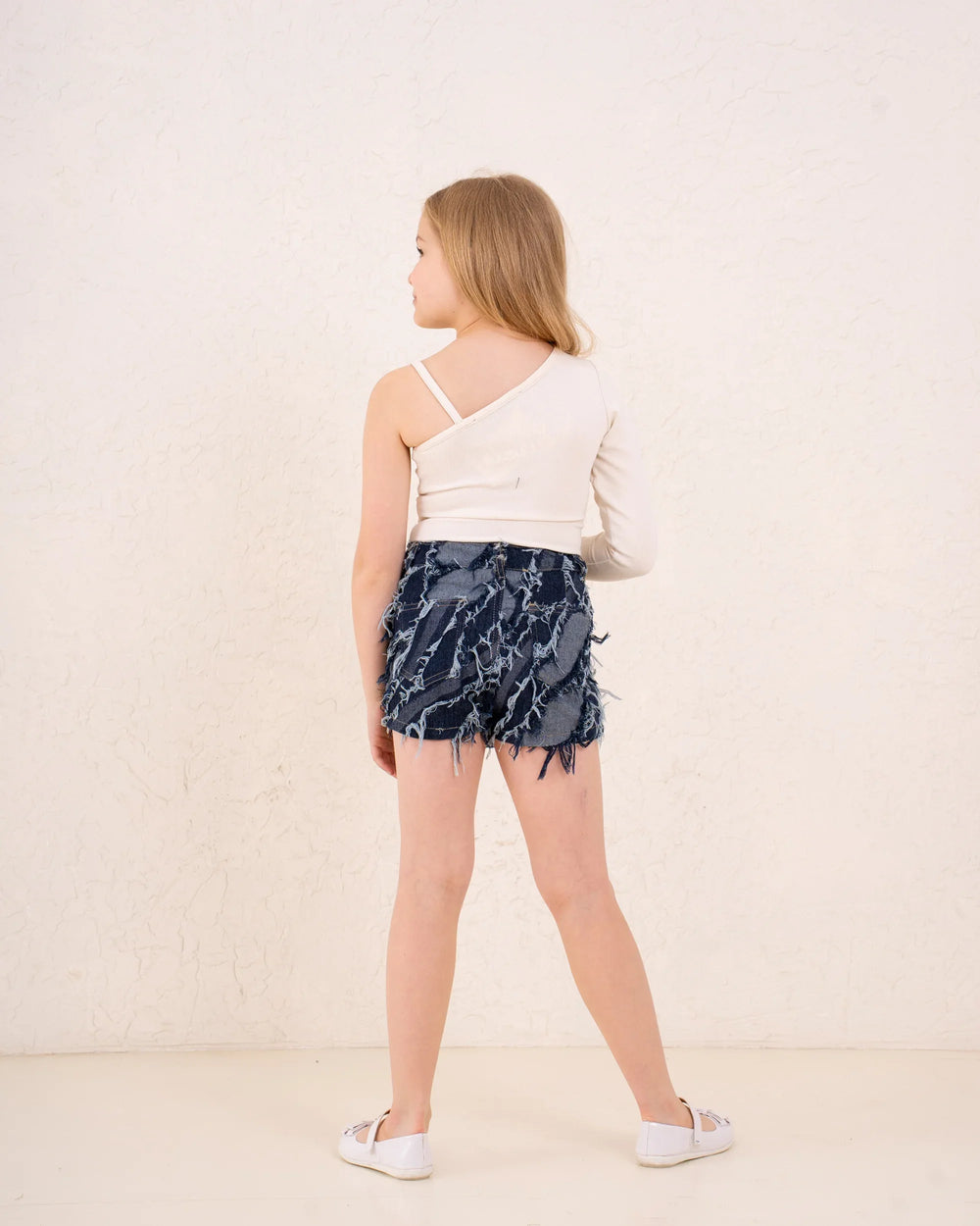 Girl Frilled Denim Short - Venti
