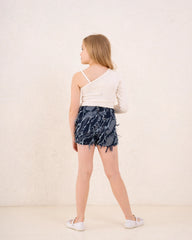 Girl Frilled Denim Short - Venti