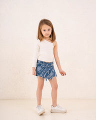 Girl Frilled Denim Short - Venti