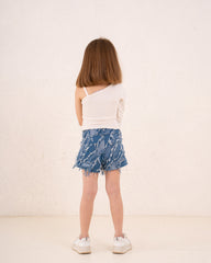 Girl frilled denim skirt