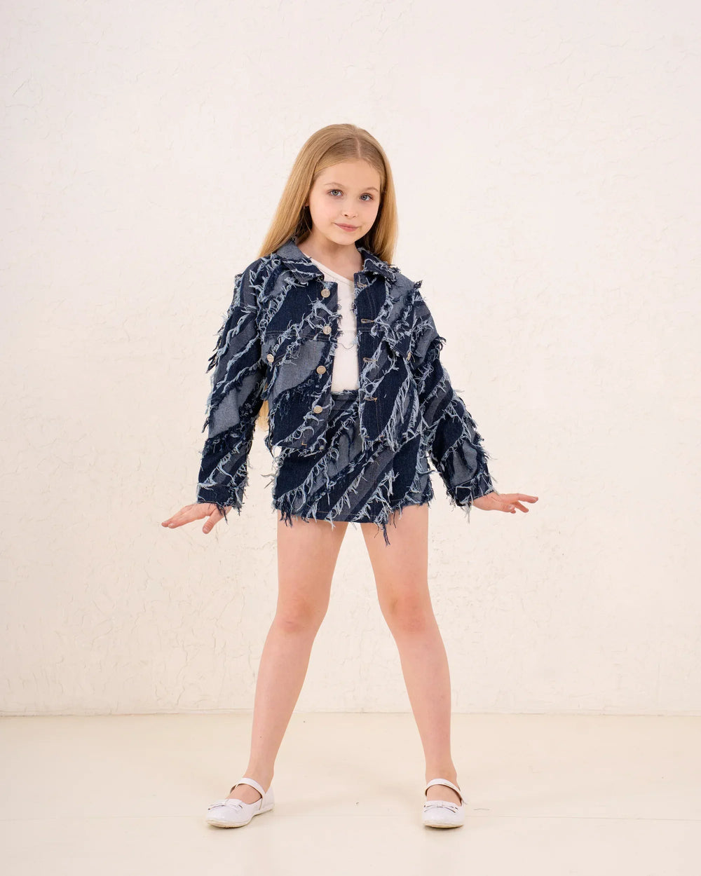 Girl Frilled Denim Jacket - Venti