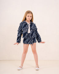 Girl frilled denim skirt