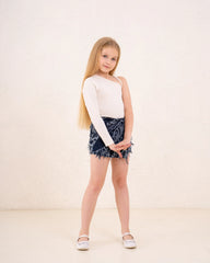 Girl Frilled Denim Short - Venti