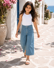 Girl sparkled denim pants
