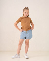 Girl no waist denim short