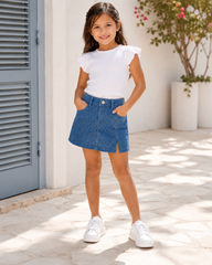Girl sparkled denim skort