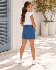 Girl sparkled denim skort