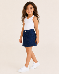 Girl sparkled denim skort