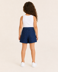 Girl sparkled denim skort