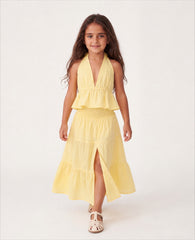 Girl smocked Cotton maxi Skirt