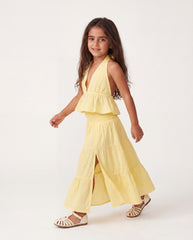 Girl smocked Cotton maxi Skirt