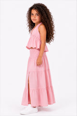Girl smocked Cotton maxi Skirt