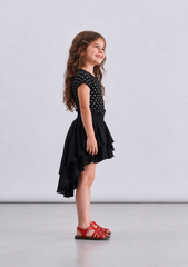 Girl high low ruffles skirt