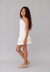 Girl solid ruffles skirt