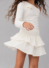 Girl solid ruffles skirt