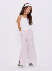 Girl stripes with lace trim