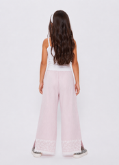 Girl stripes with lace trim