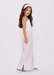 Girl stripes with lace trim