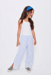 Girl stripes with lace trim